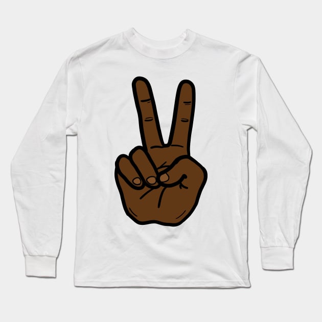 V Sign Hand Black Lives Matter Long Sleeve T-Shirt by Nalidsa